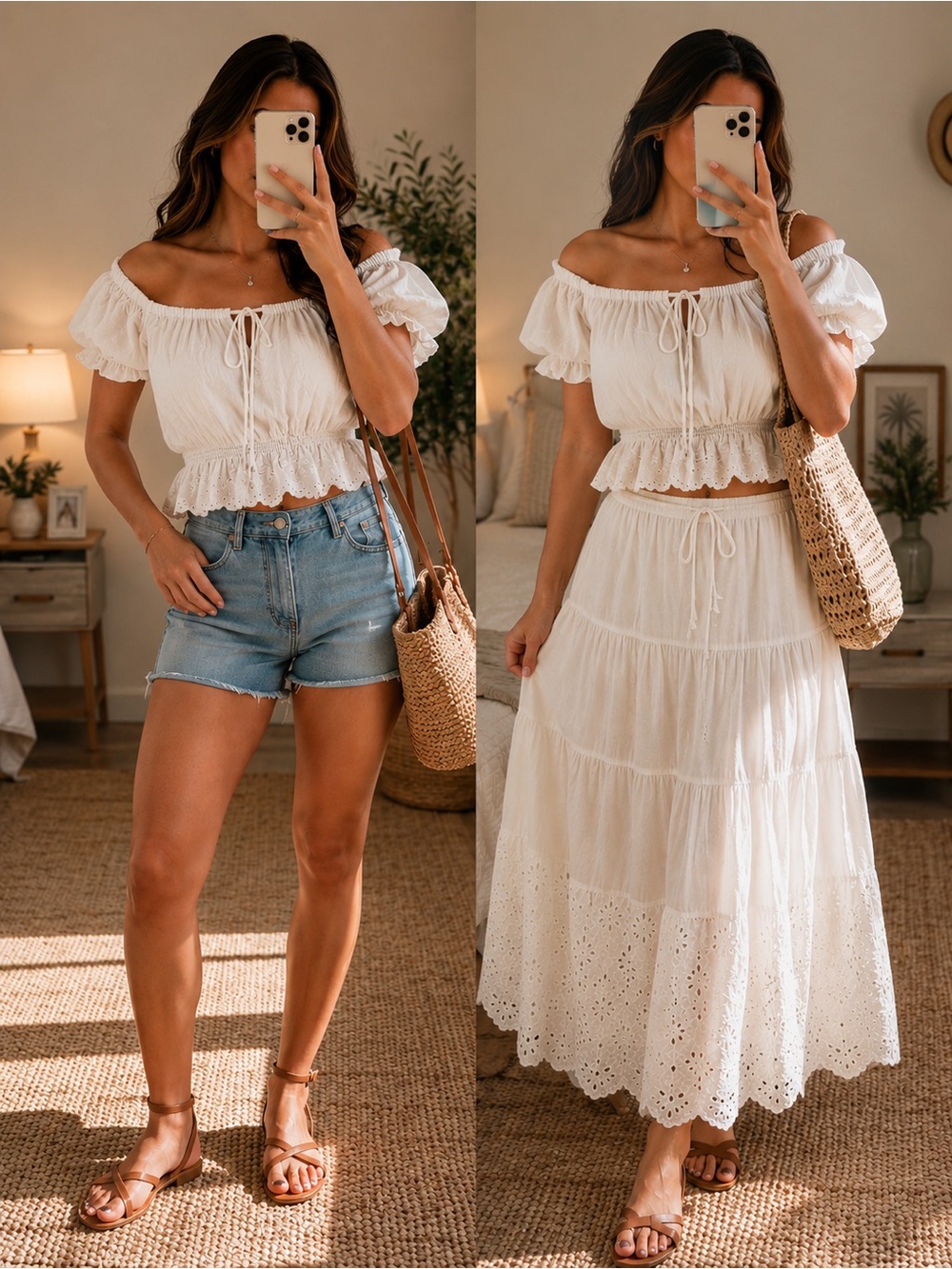 NWOT Forever 21 white puff sleeves cropped Top